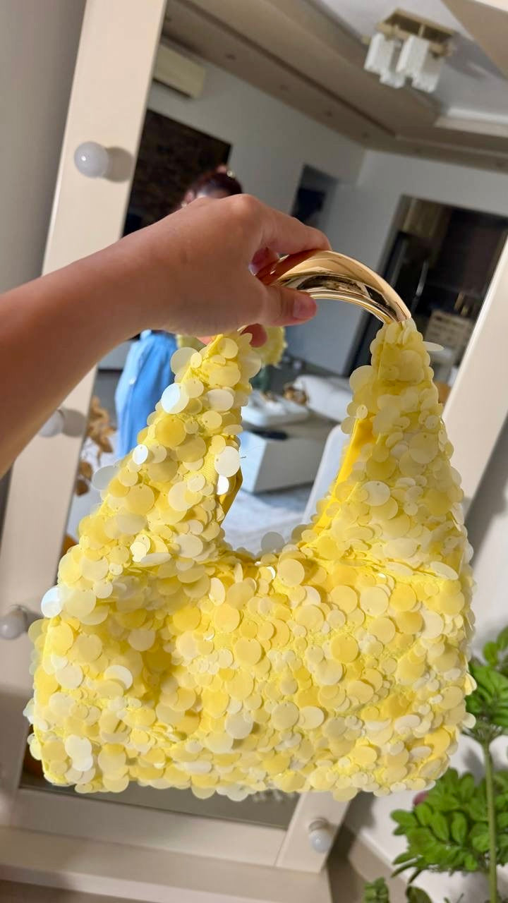 Yellow Mermaid Sequin Tote