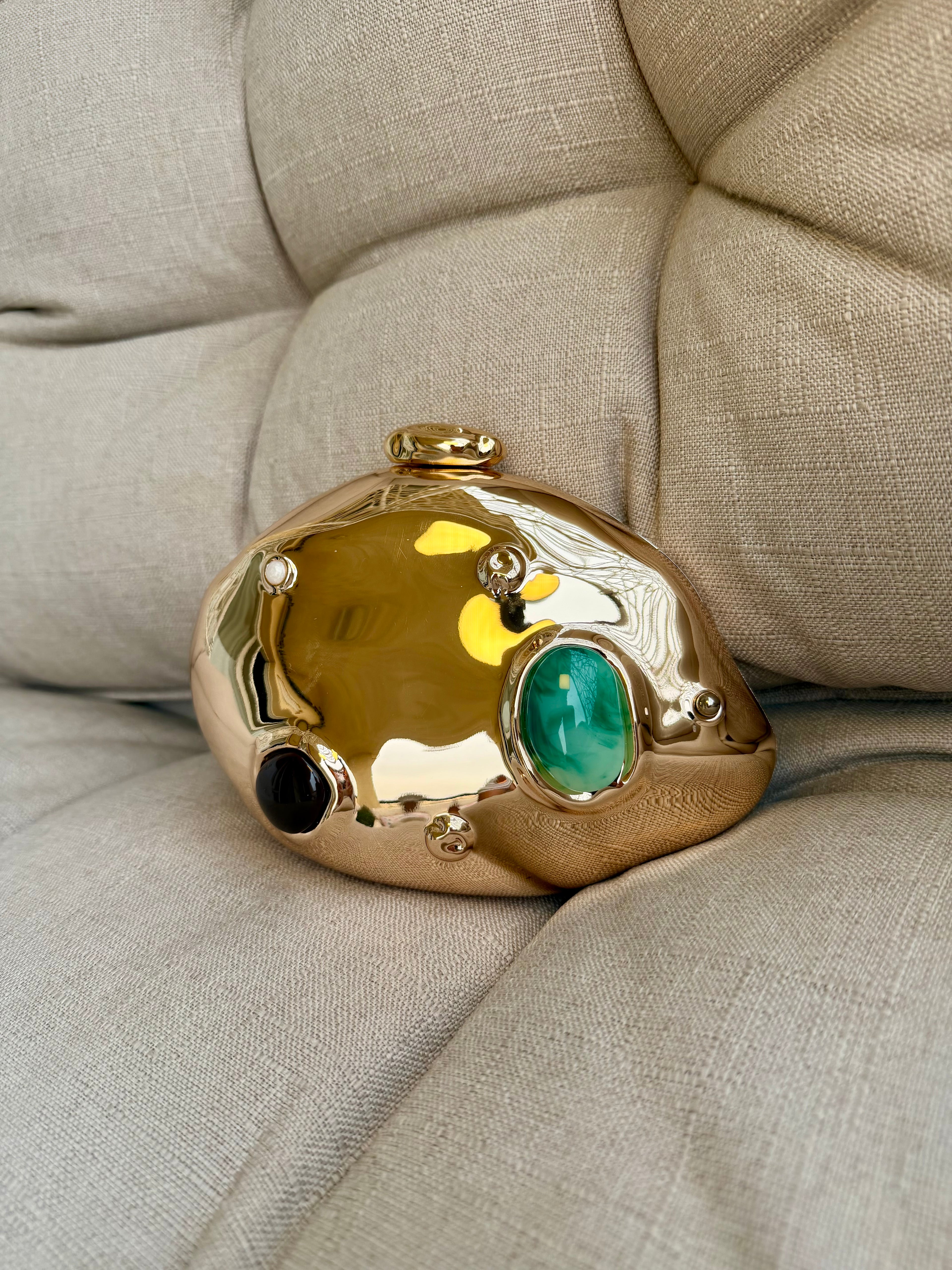 Golden Gem Oval Clutch