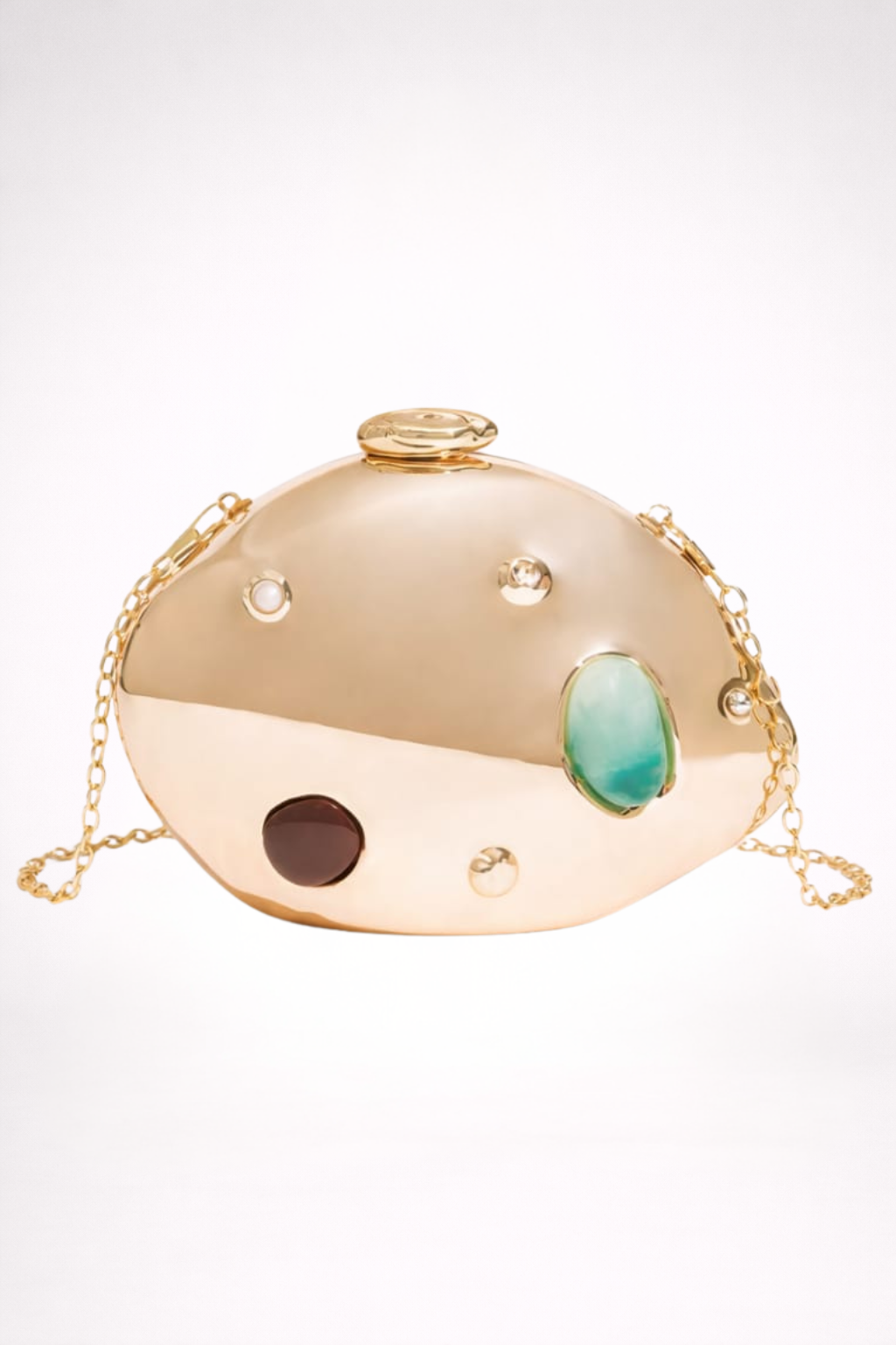 Golden Gem Oval Clutch