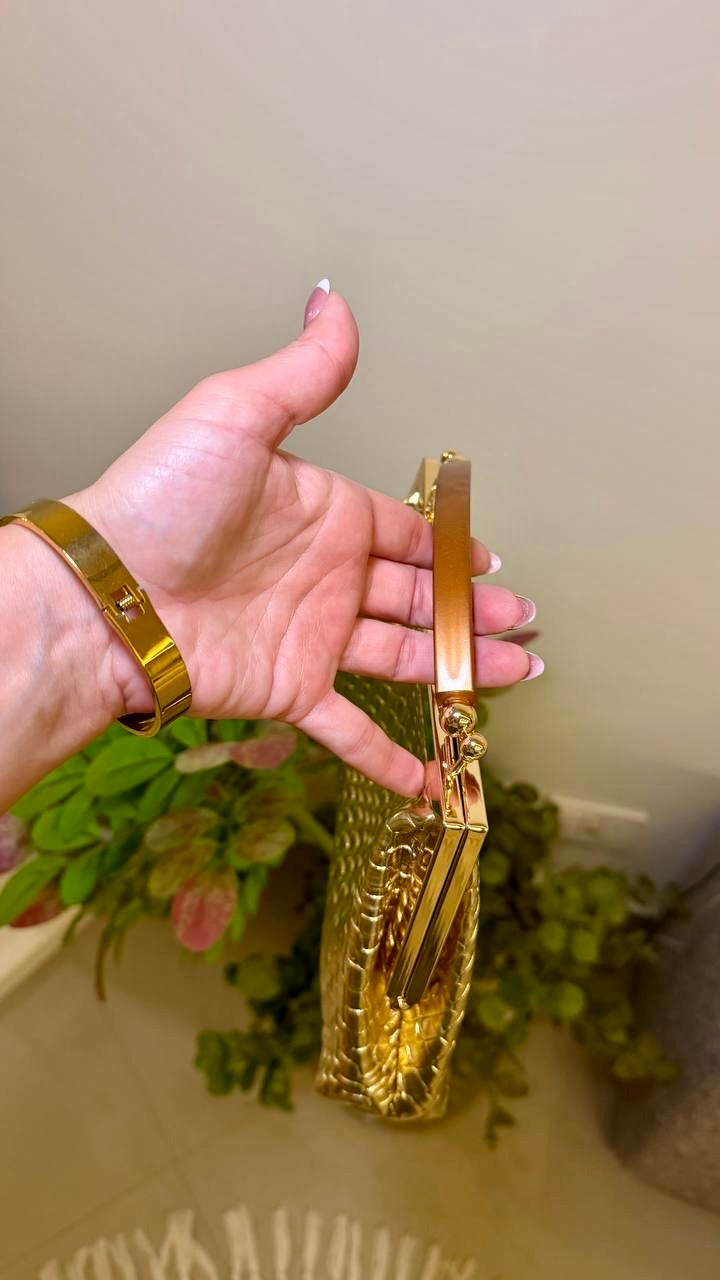 Gold Woven Mini Handbag