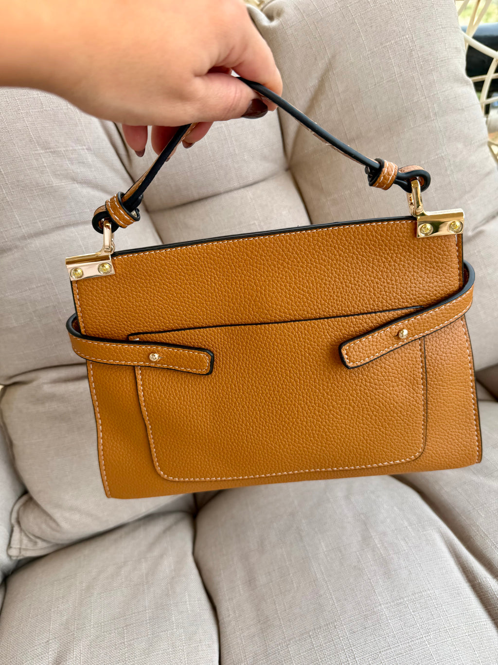 Cognac Luxe Handbag