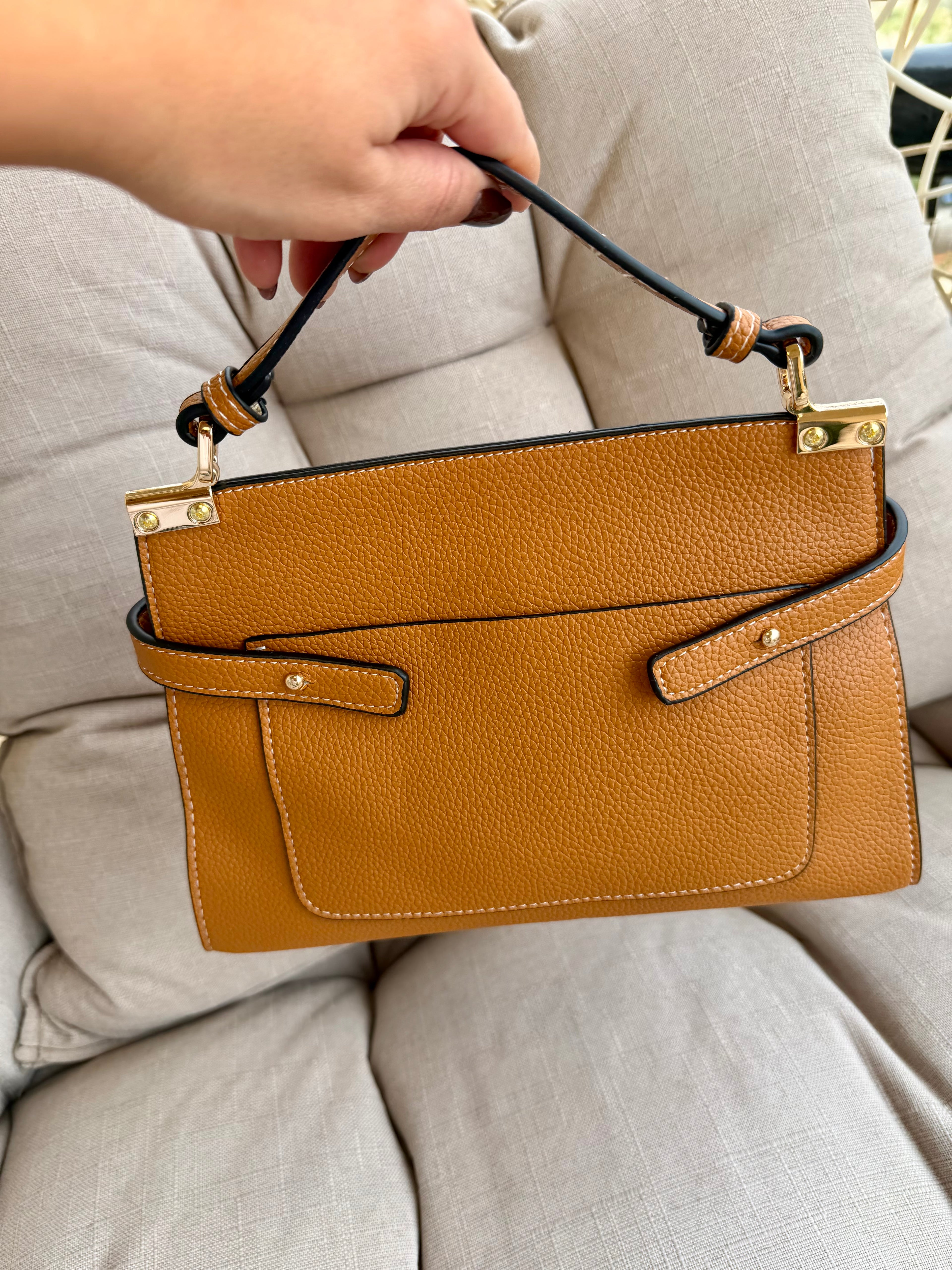 Cognac Luxe Handbag