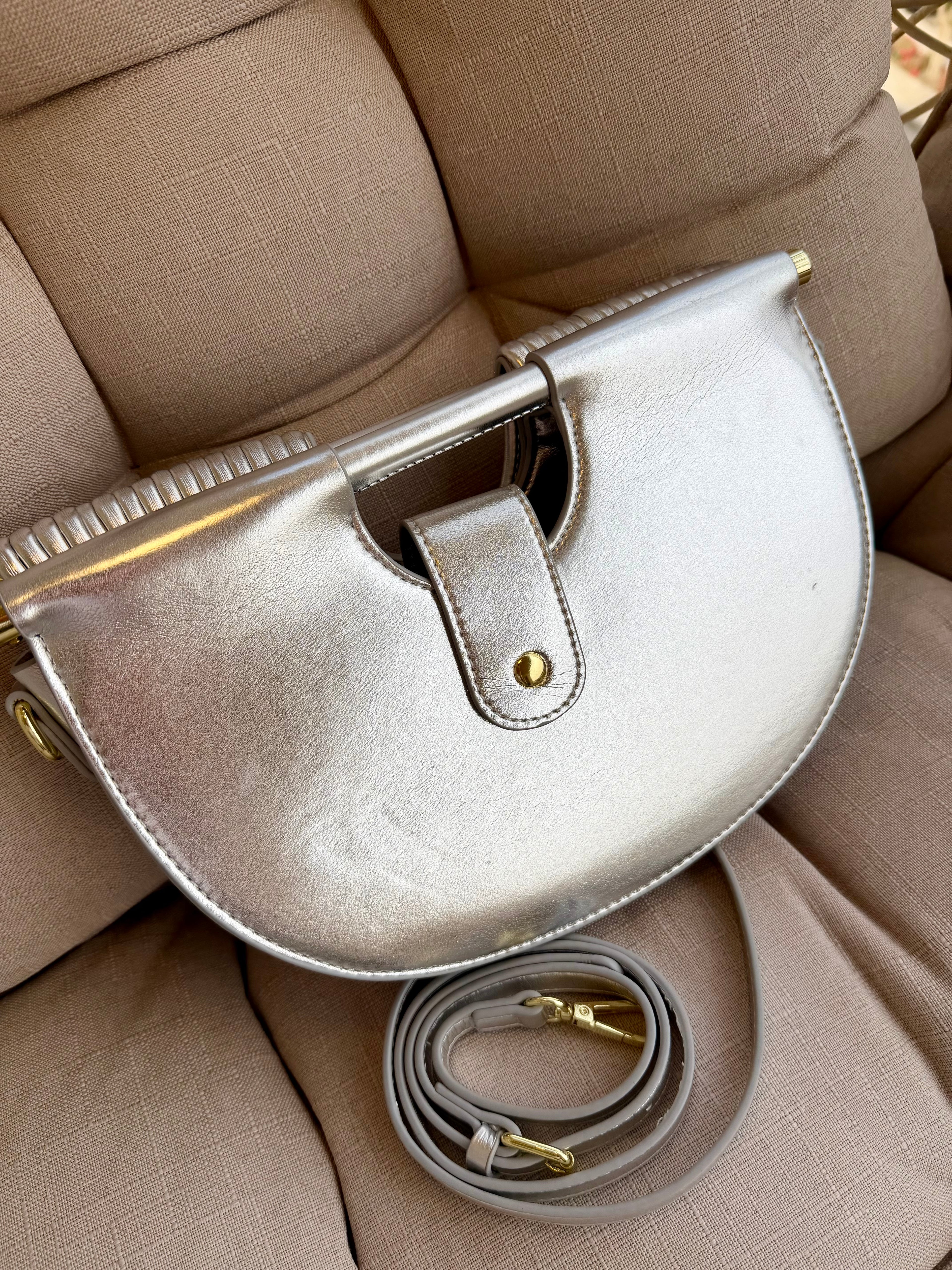 Silver Arc Handbag