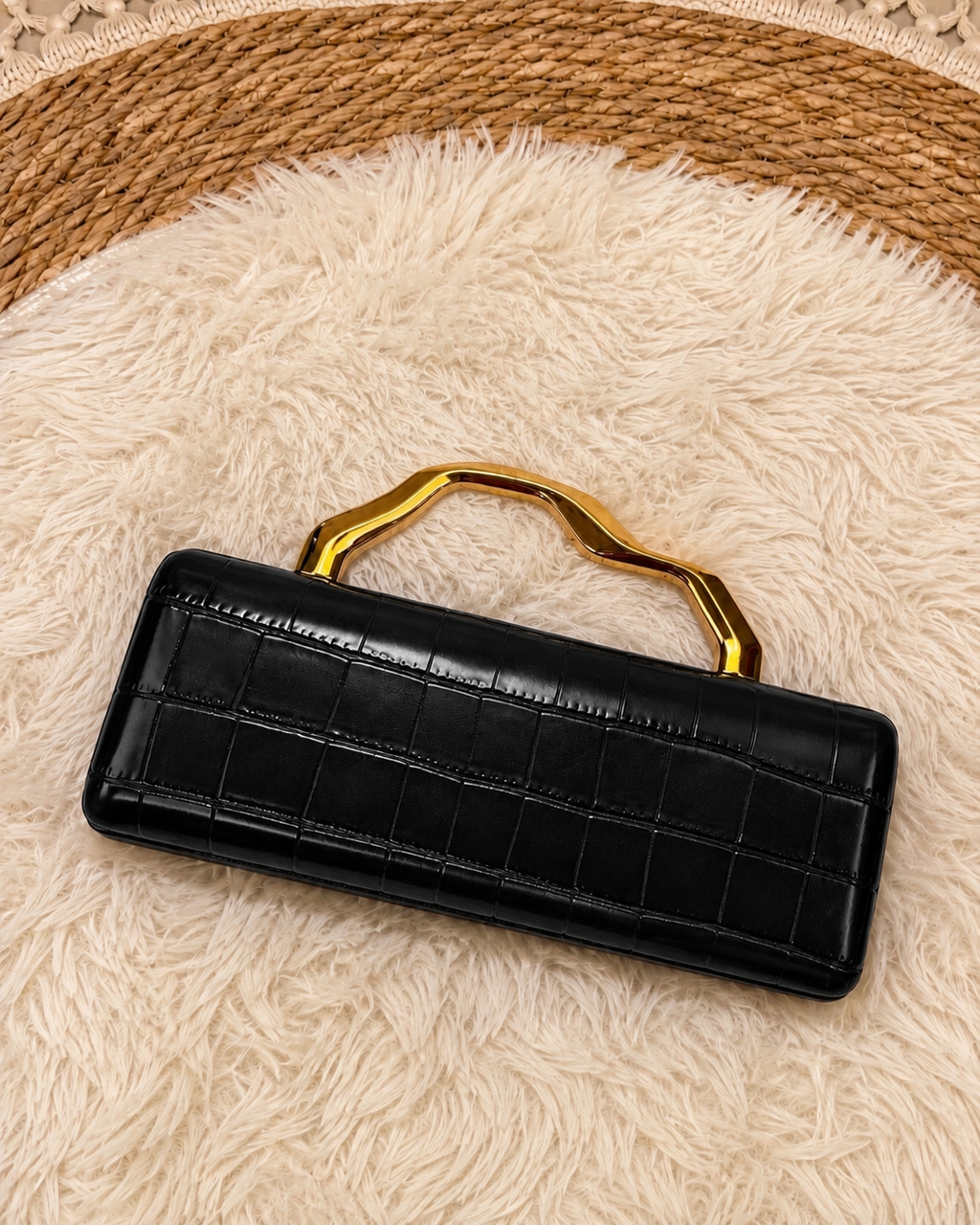 Classic black Square Leather