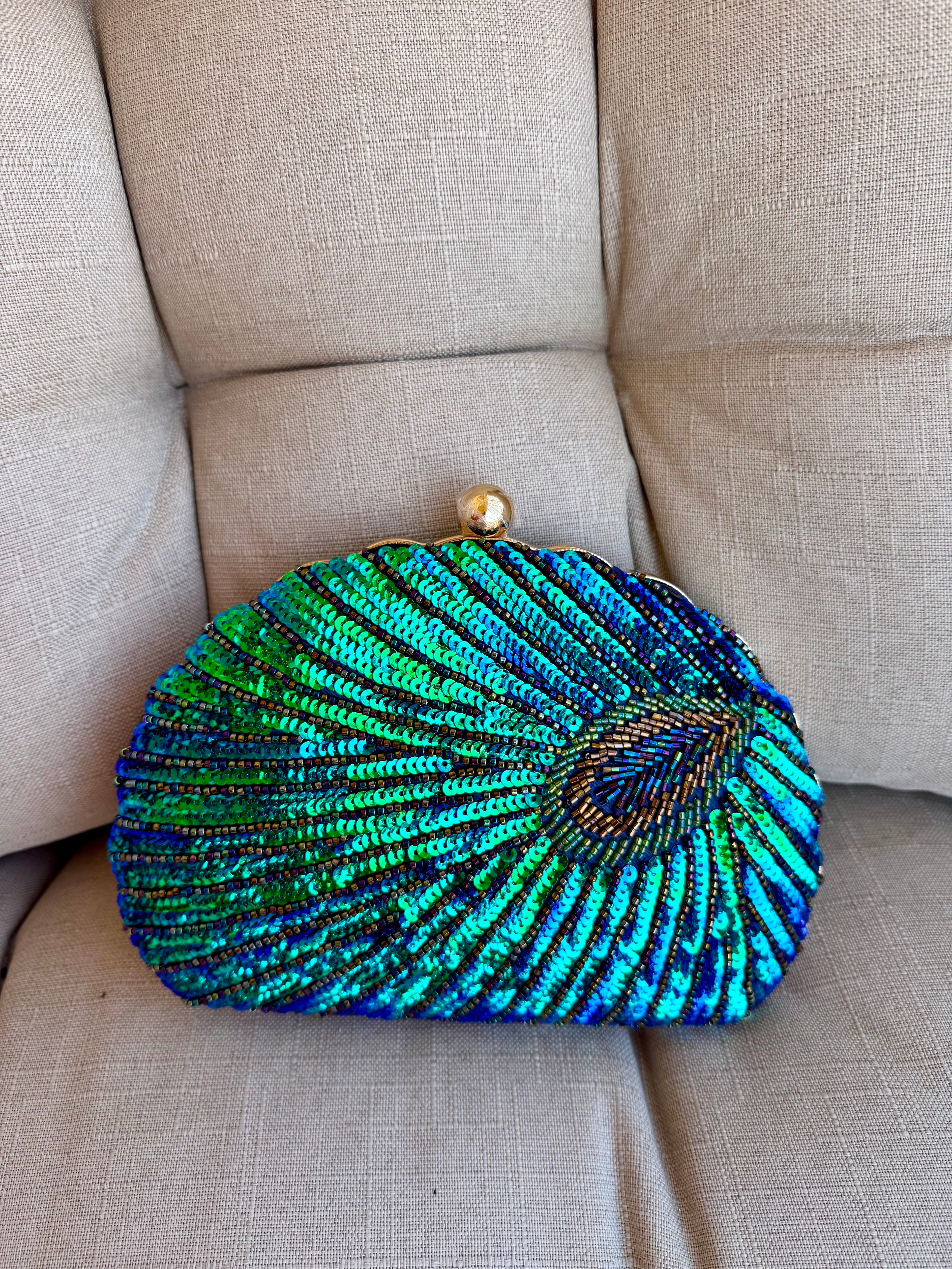 Peacock Glam Clutch
