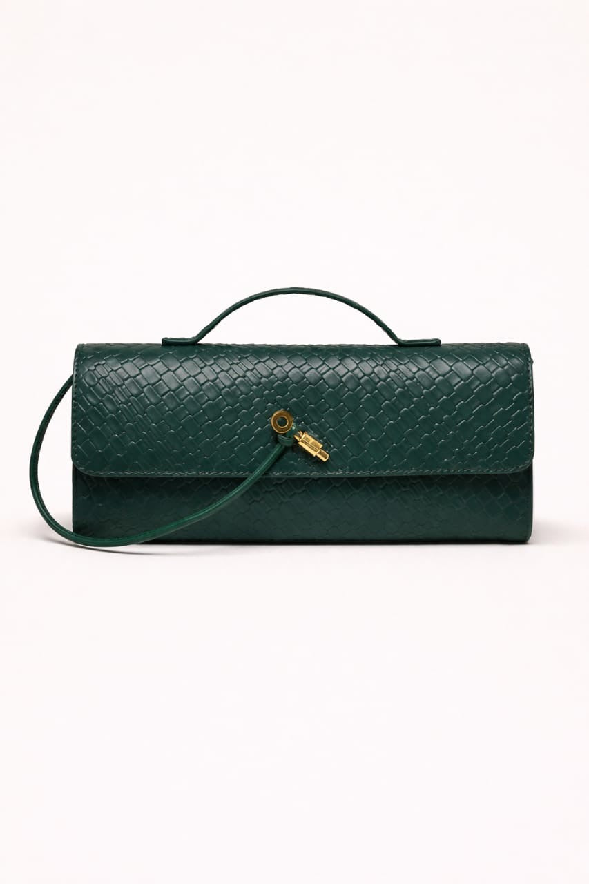 Emerald Weave Clutch