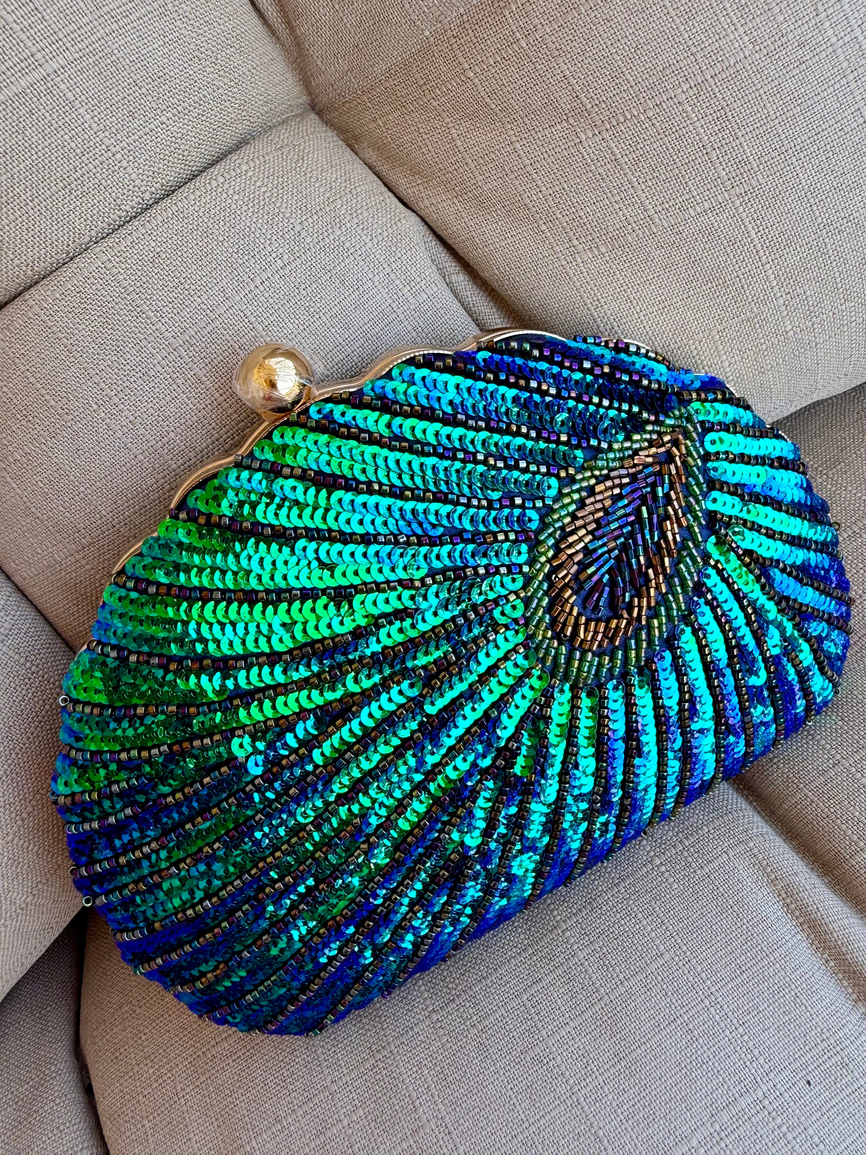 Peacock Glam Clutch