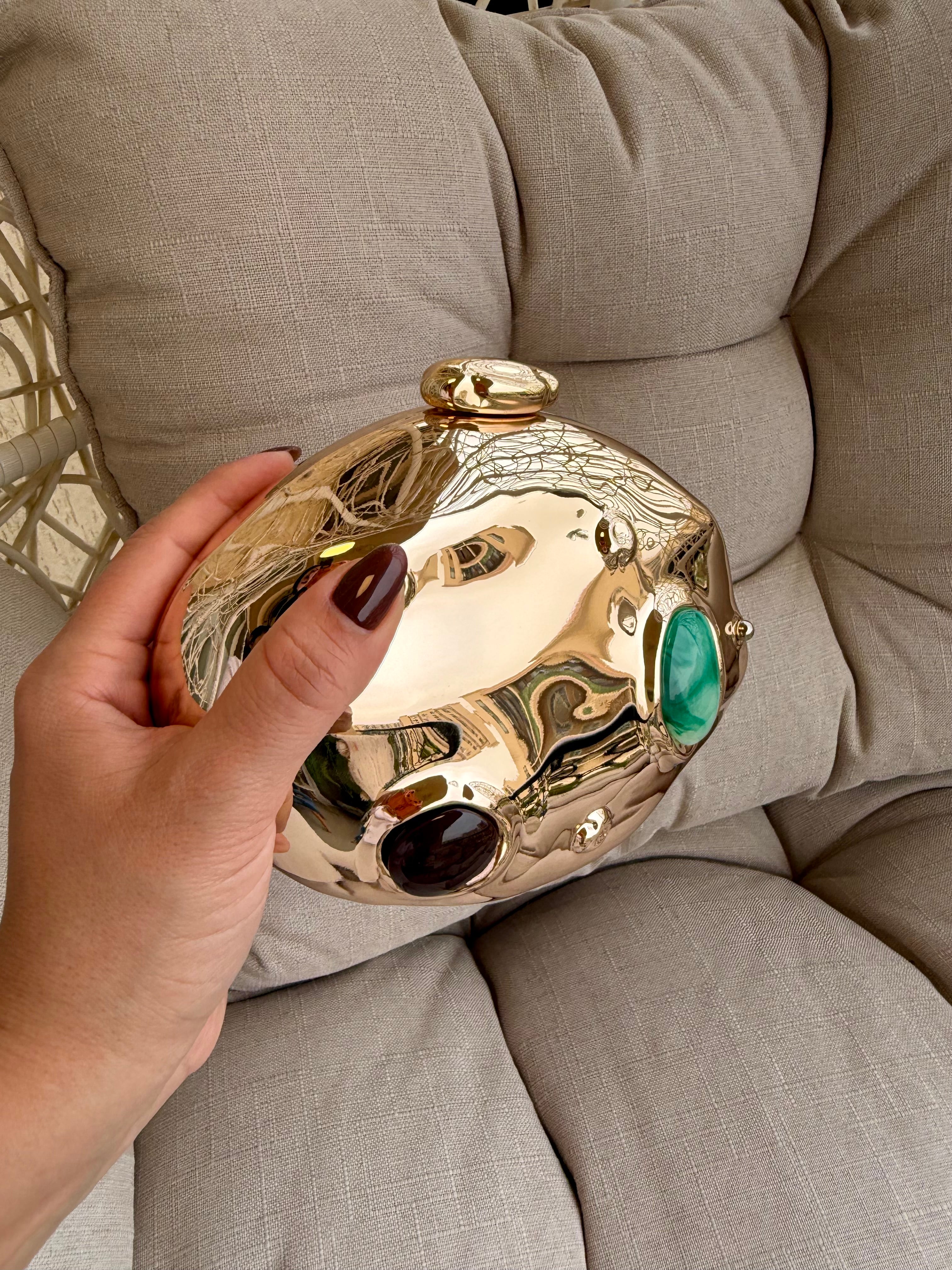 Golden Gem Oval Clutch