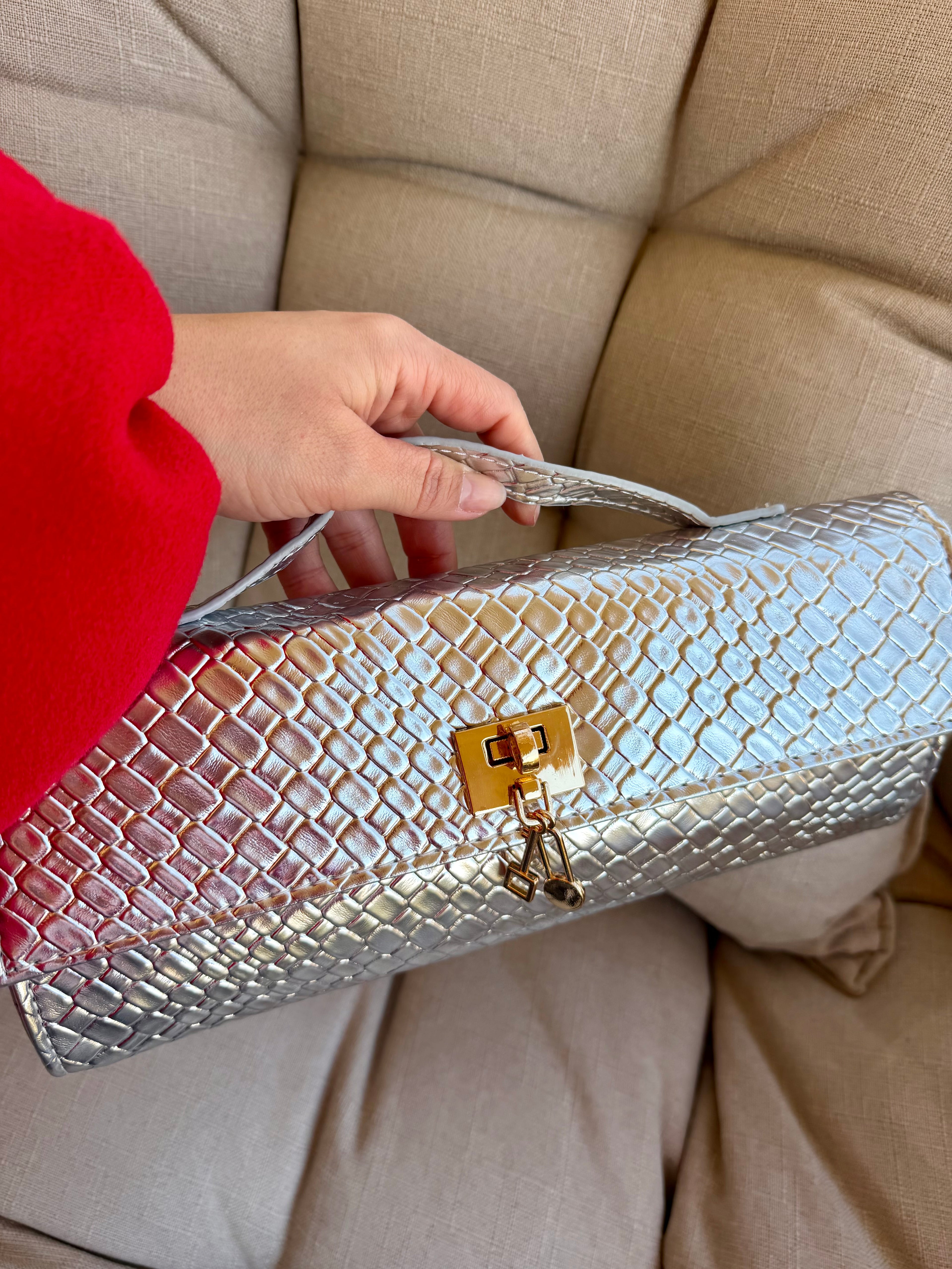 Silver Weave Clutch