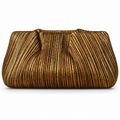Antique Gold Pleated Pouch Clutch