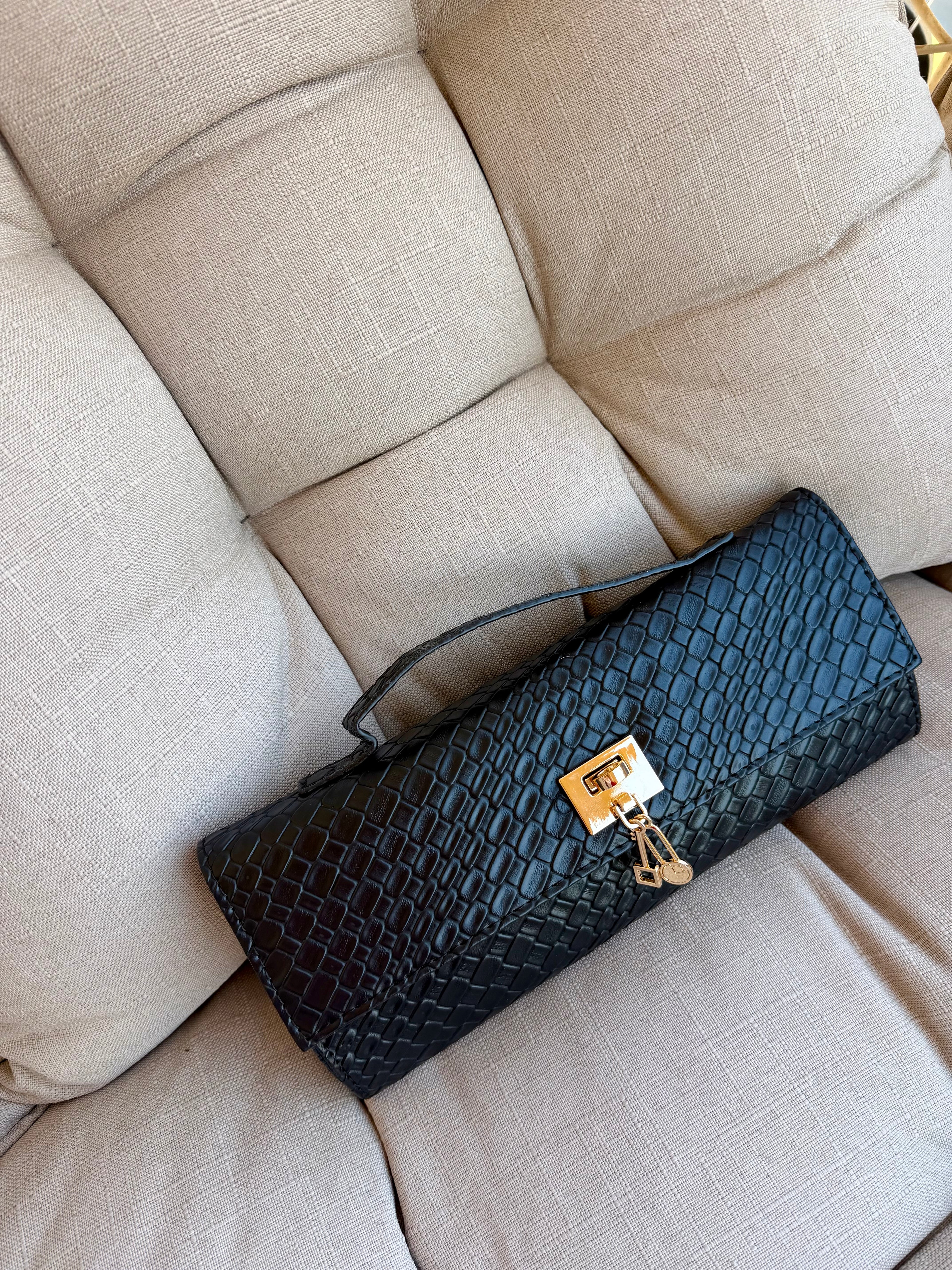 Black Weave Clutch