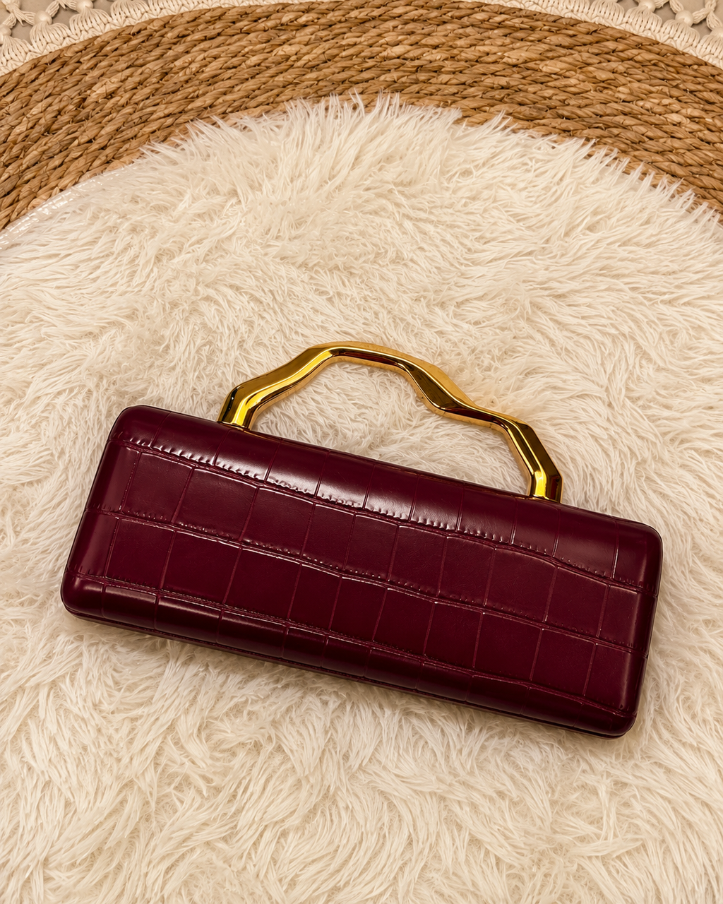 Classic burgundy Square Leather