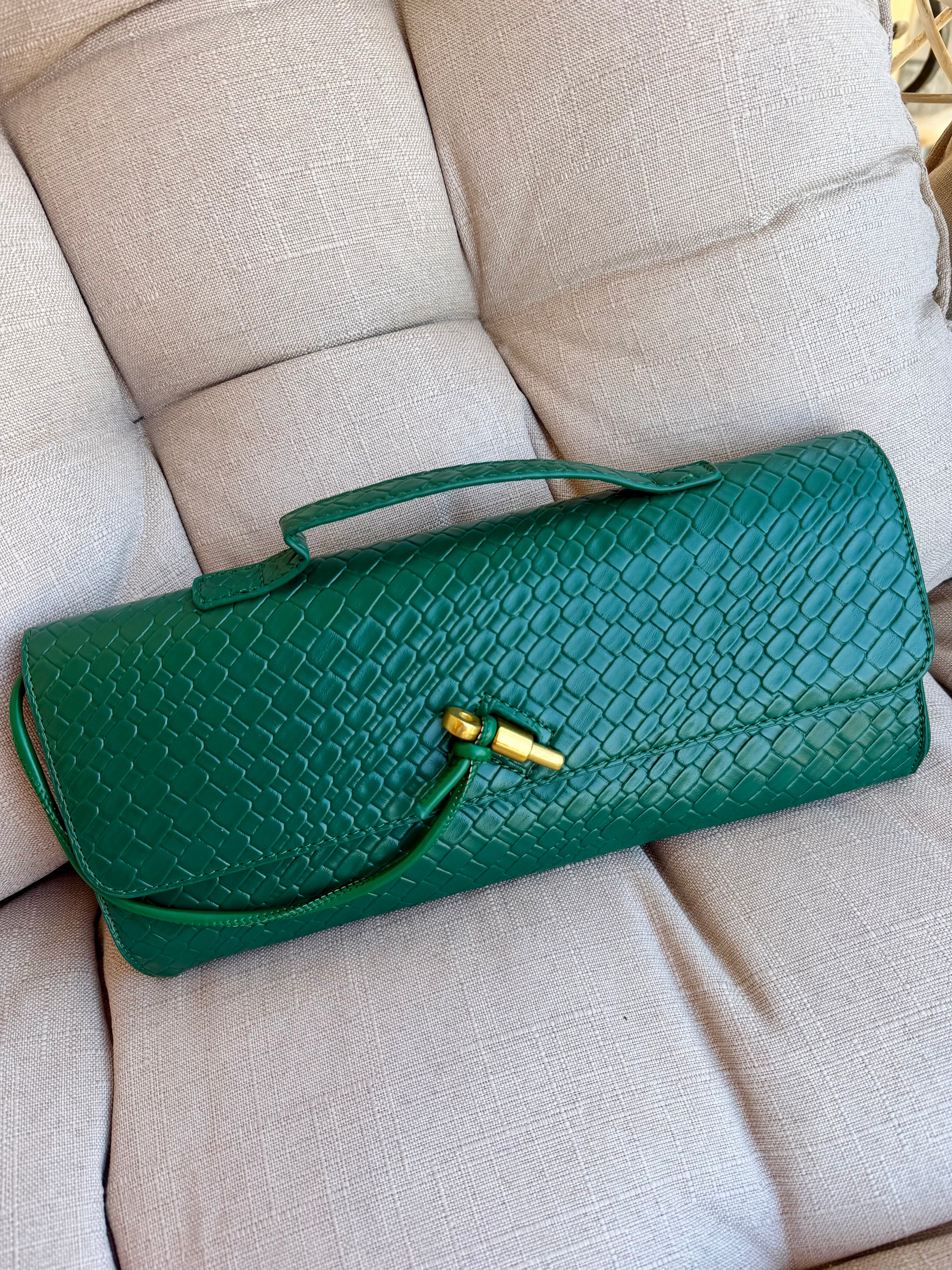 Emerald Weave Clutch