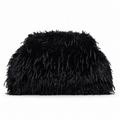 Black Shaggy Faux-Fur Clutch