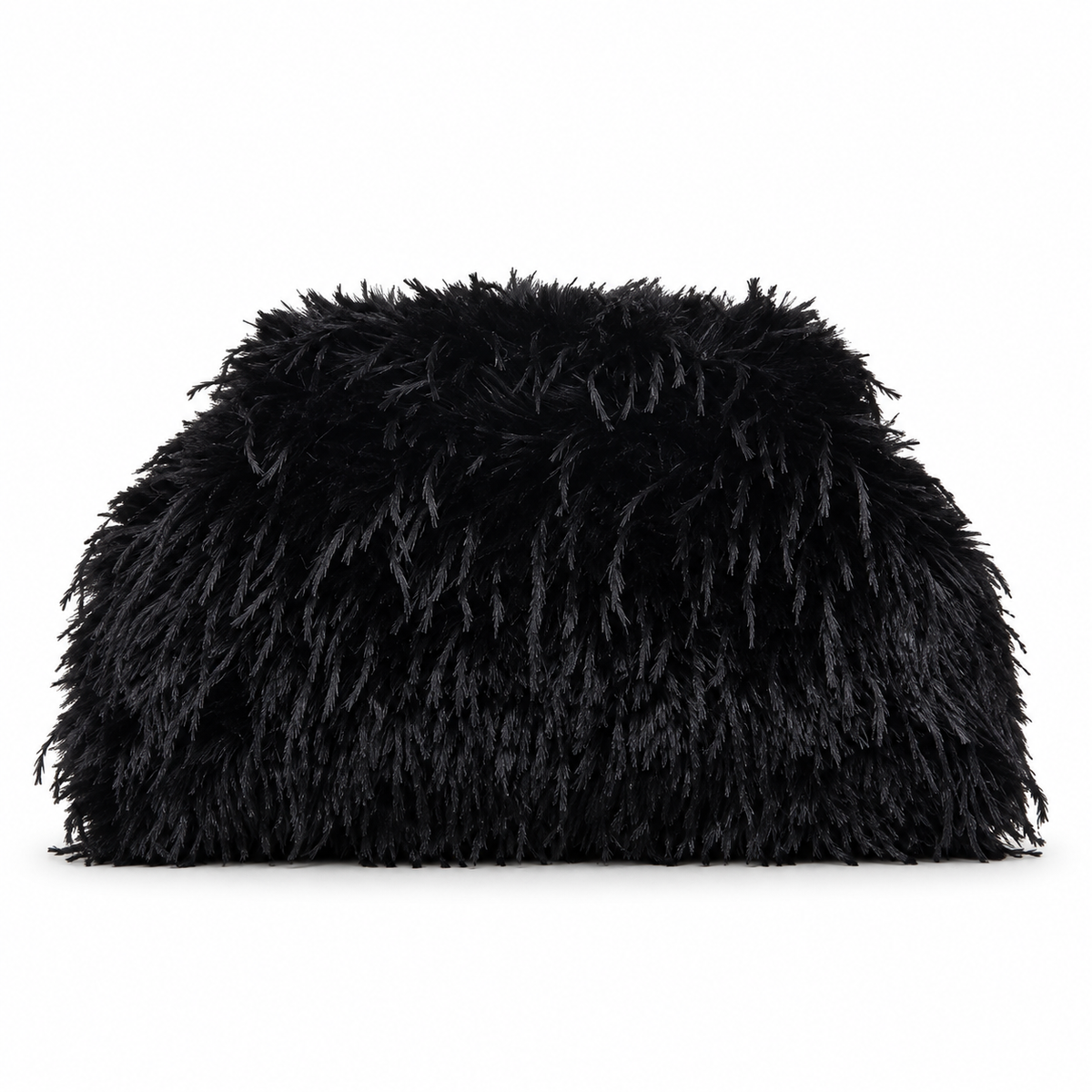 Black Shaggy Faux-Fur Clutch