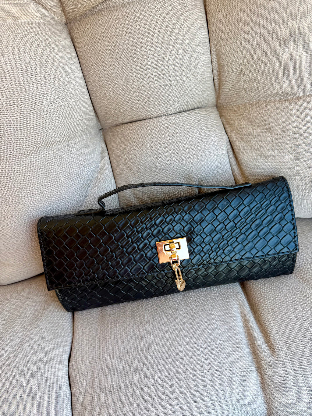 Black Weave Clutch