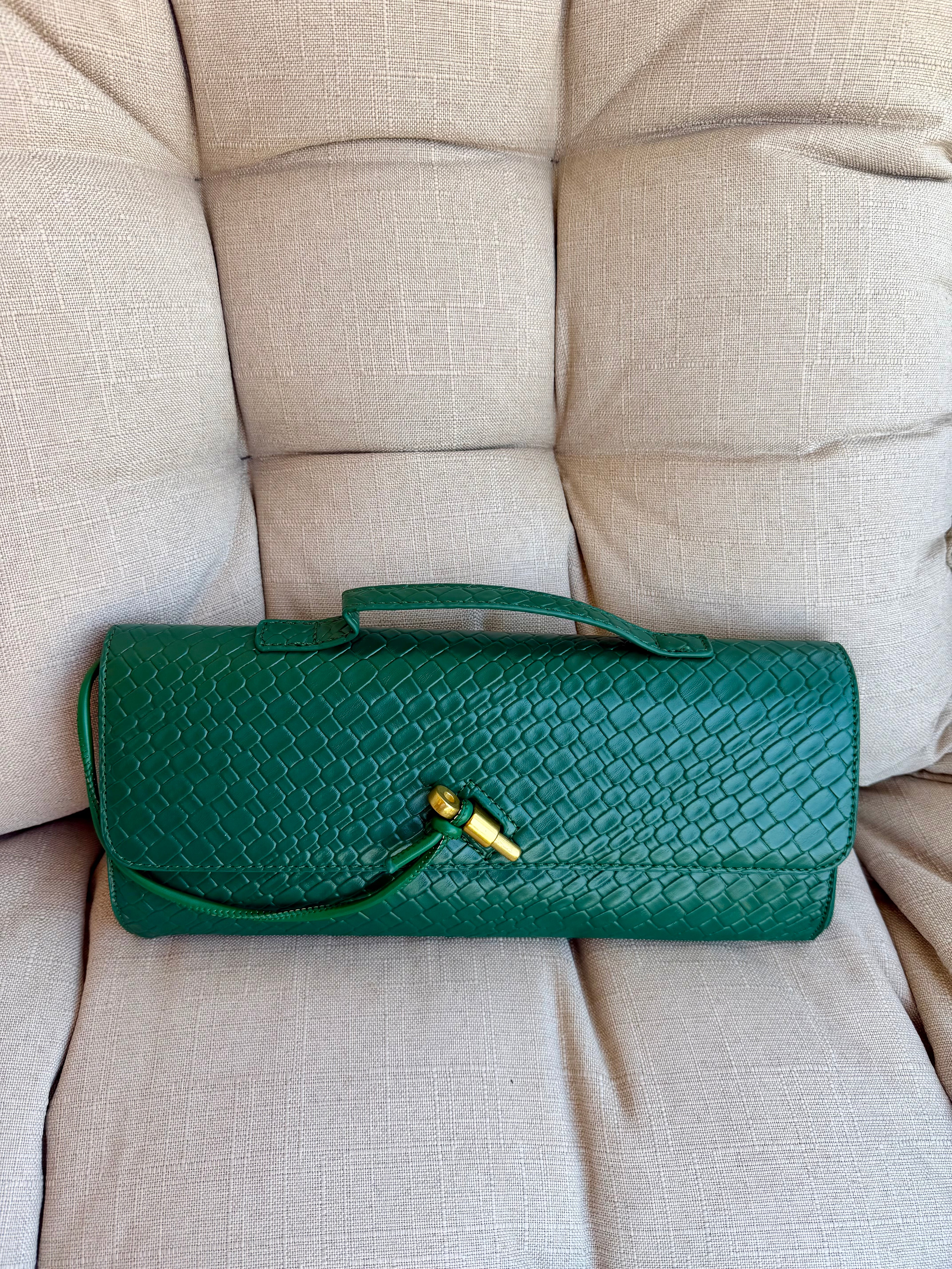 Emerald Weave Clutch