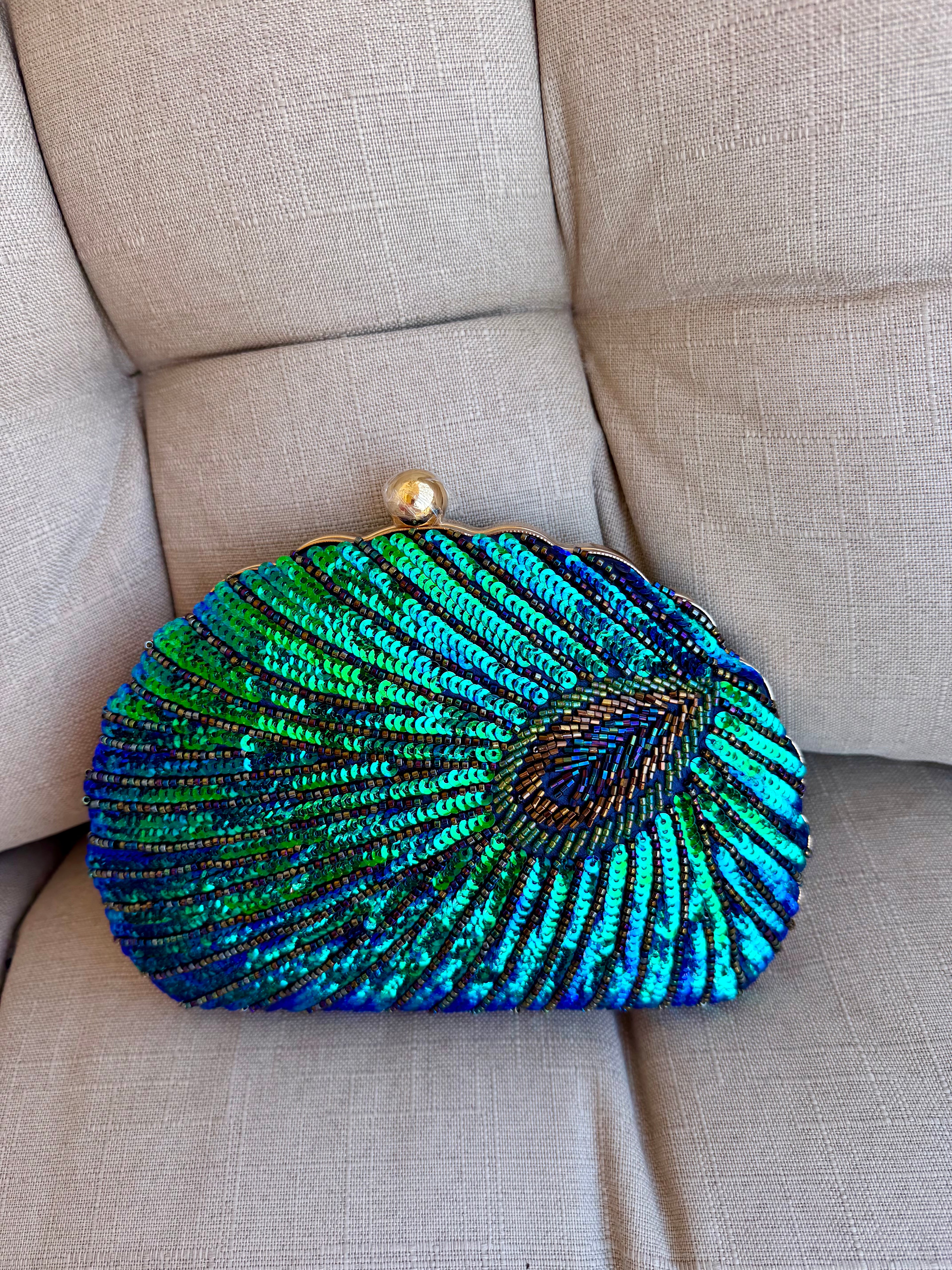 Peacock Glam Clutch