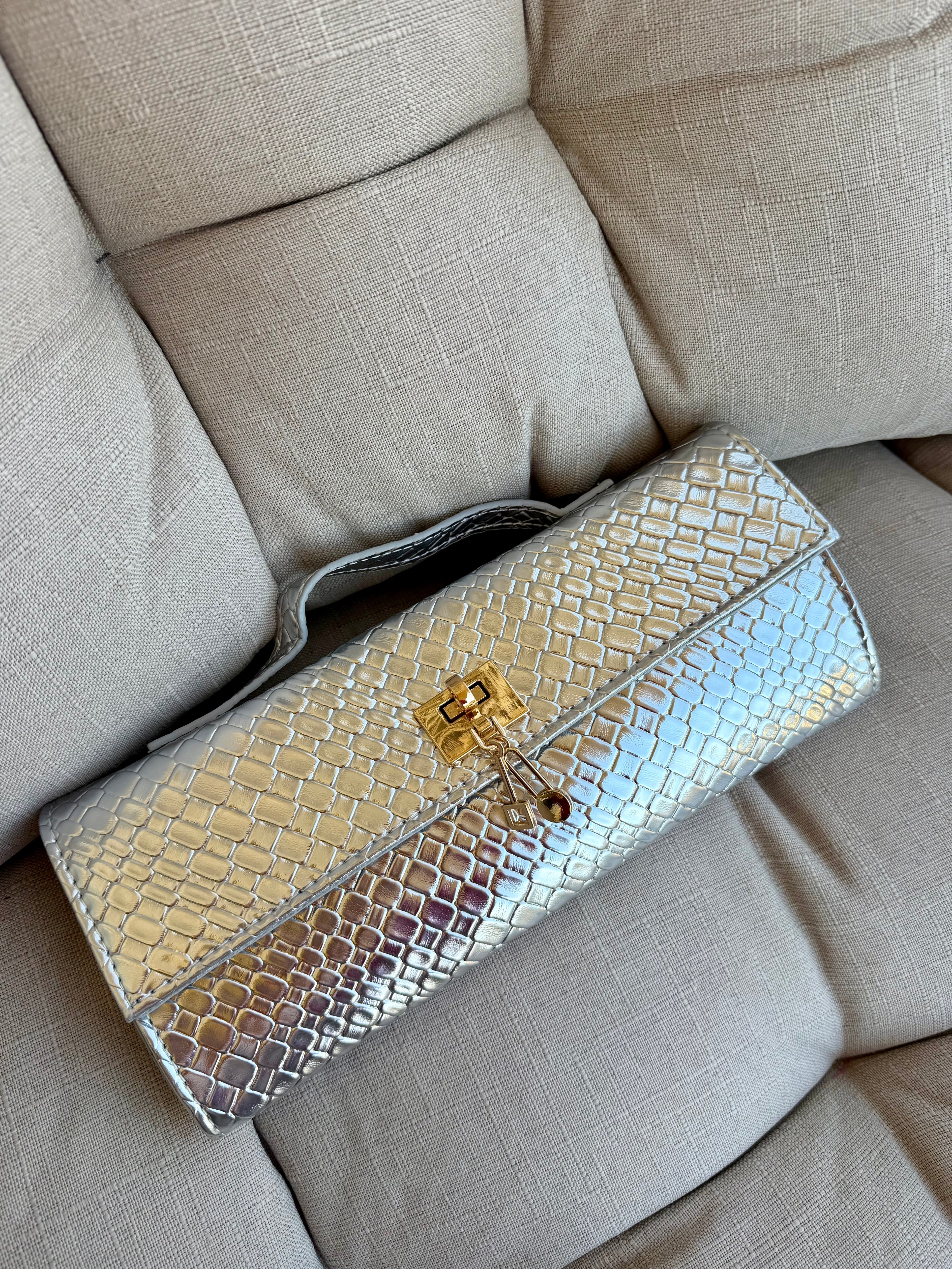 Silver Weave Clutch