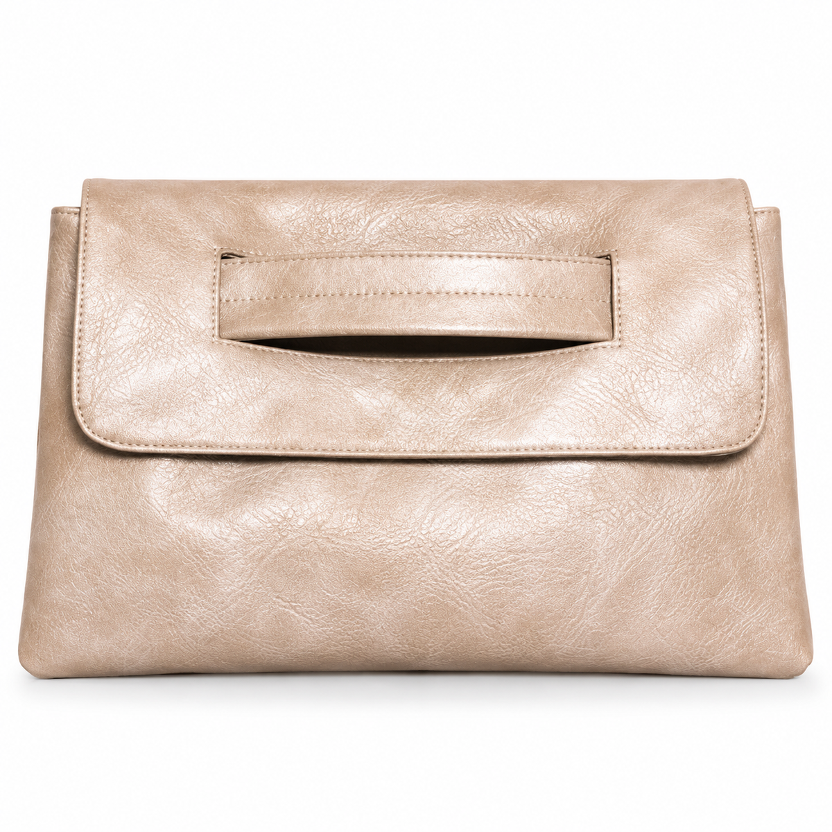 Champagne Metallic Envelope Clutch