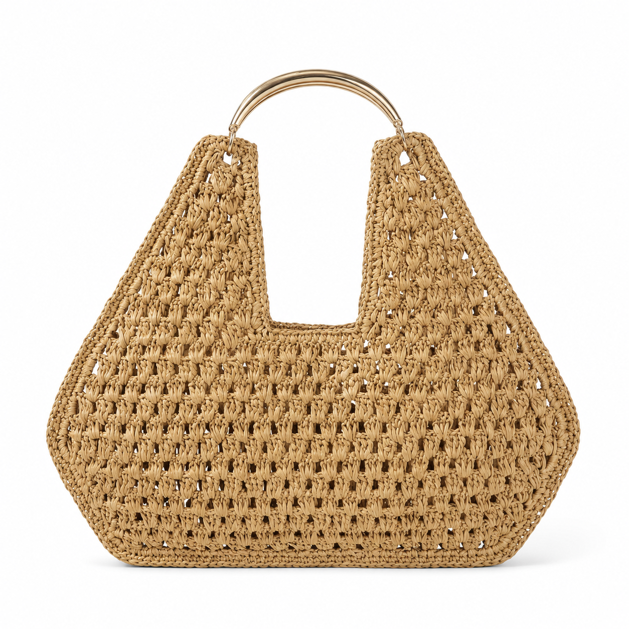 Maija Metal Handle Straw Bag