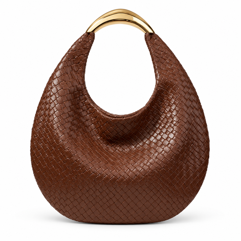 Chocolate Woven Hobo Bag