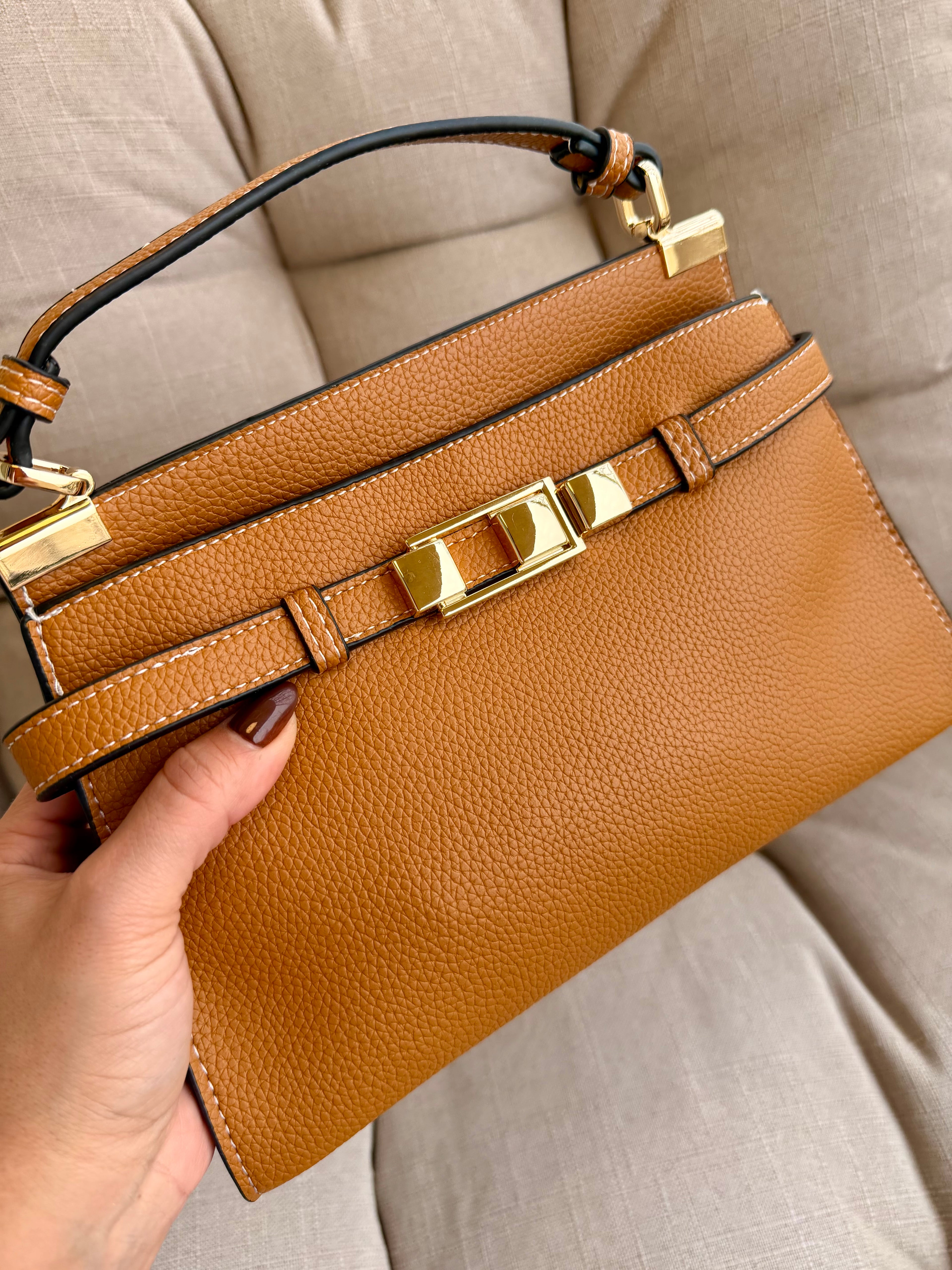 Cognac Luxe Handbag
