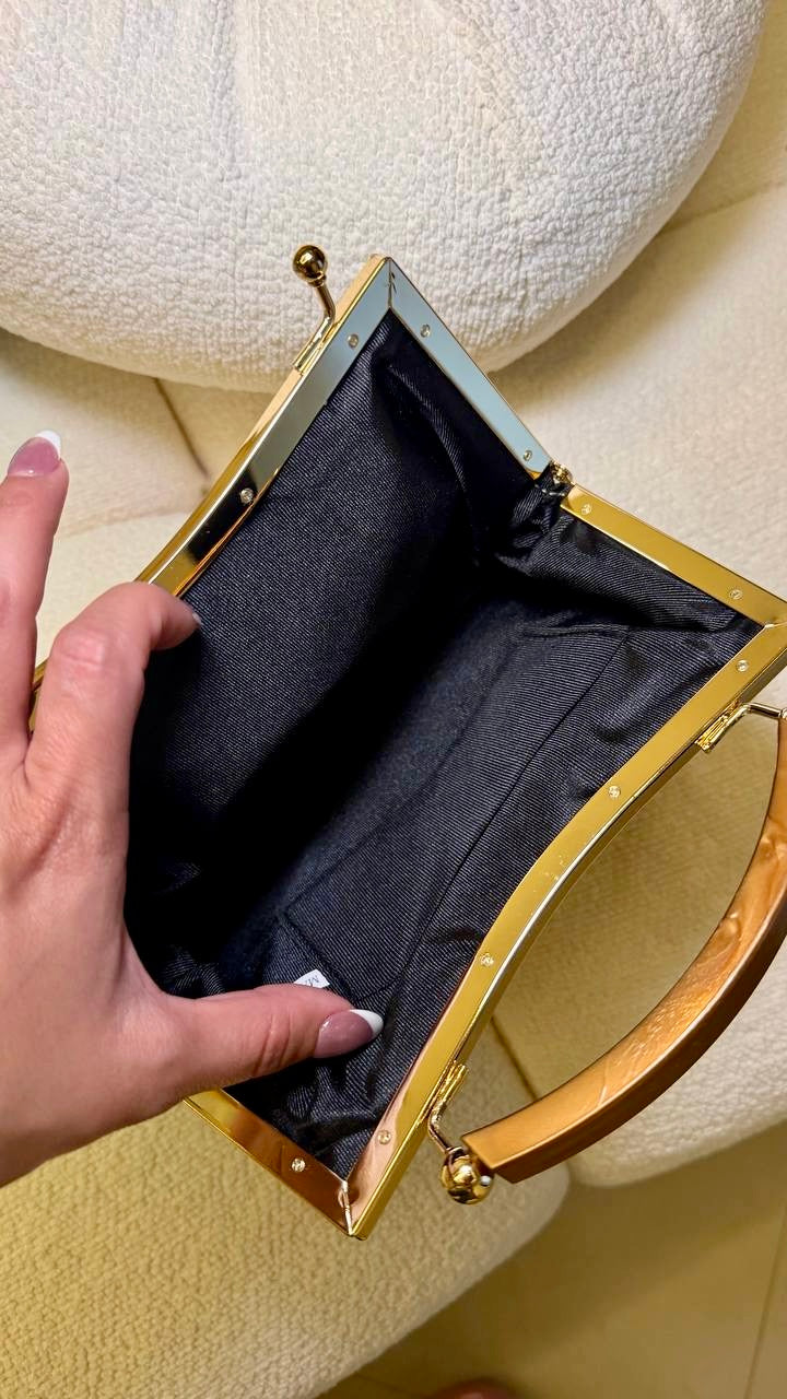Gold Woven Mini Handbag