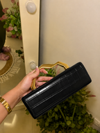 Classic black Square Leather
