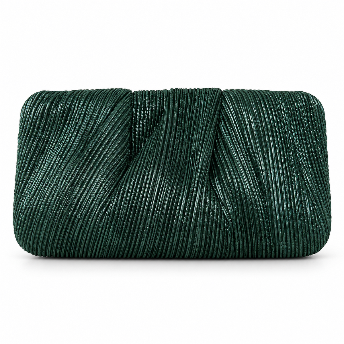 Emerald Pleated Pouch Clutch