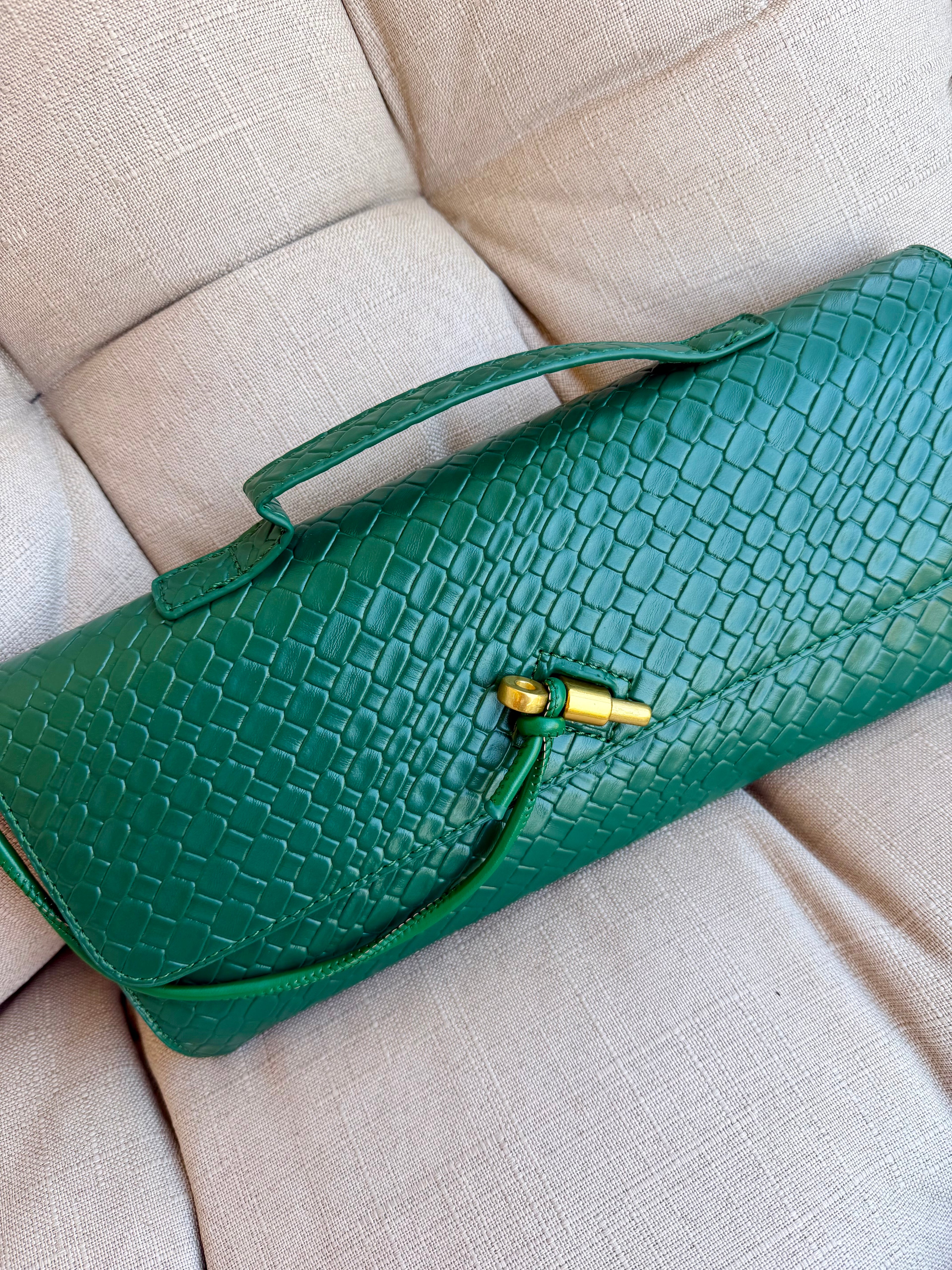 Emerald Weave Clutch
