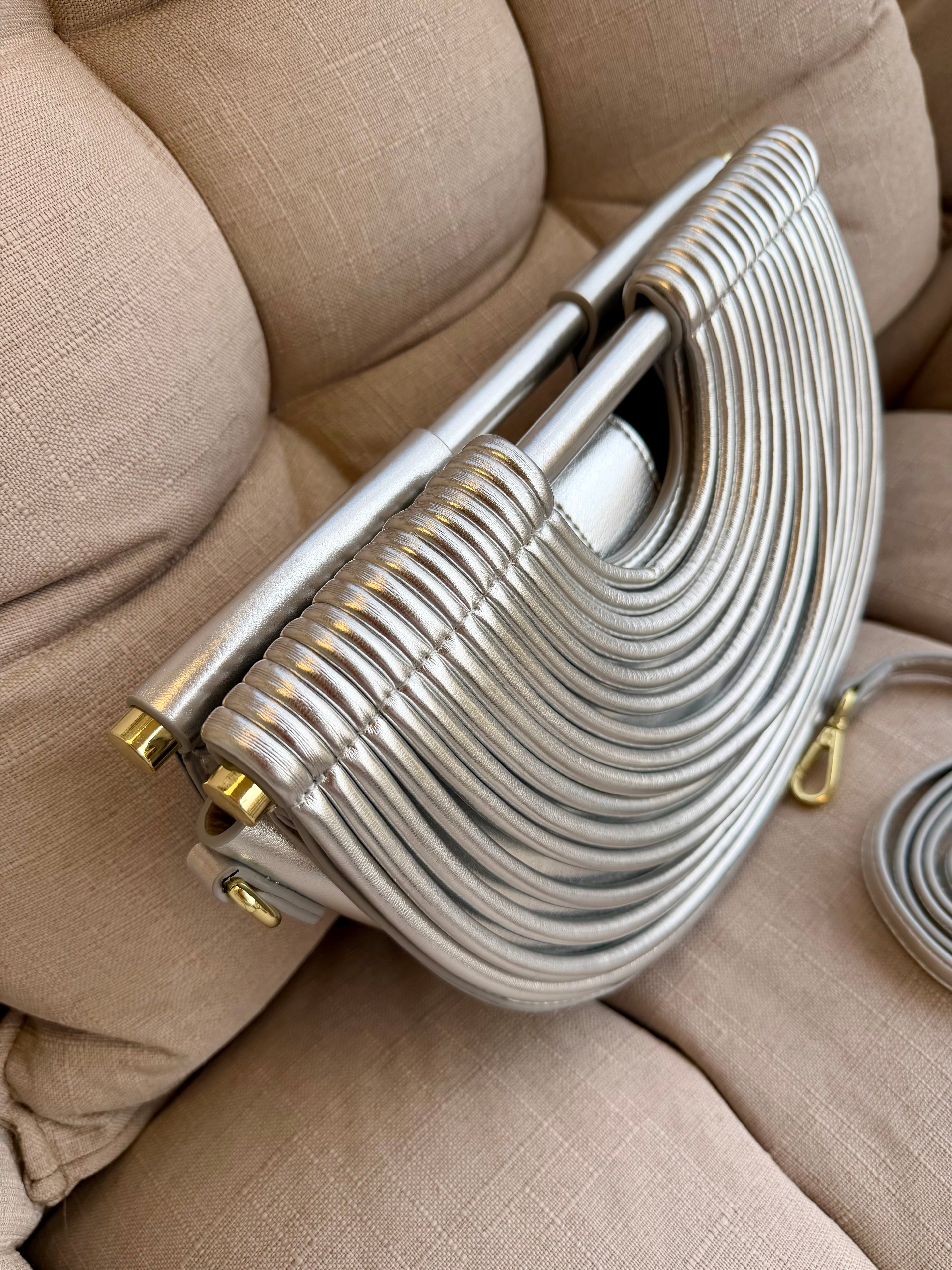 Silver Arc Handbag