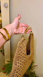 Maija Metal Handle Straw Bag