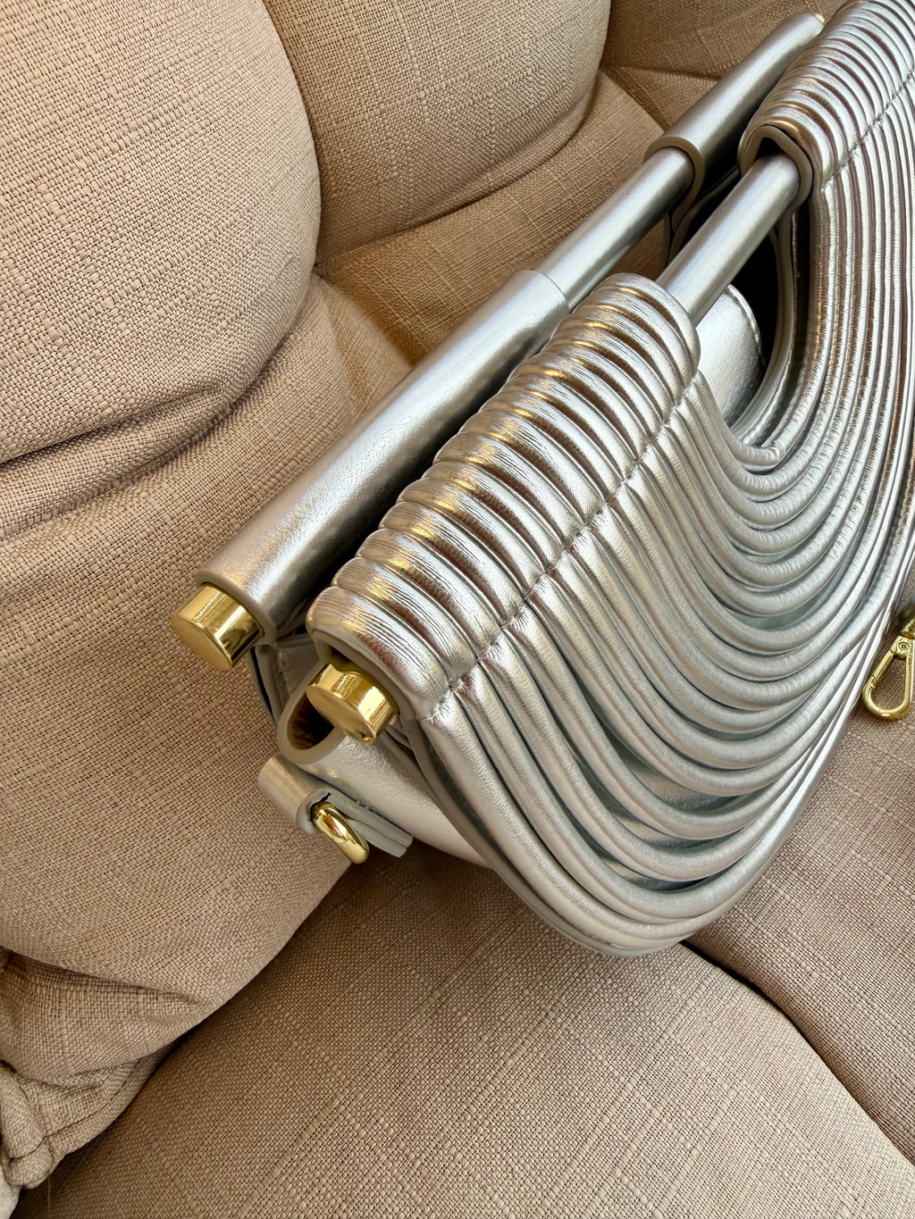 Silver Arc Handbag