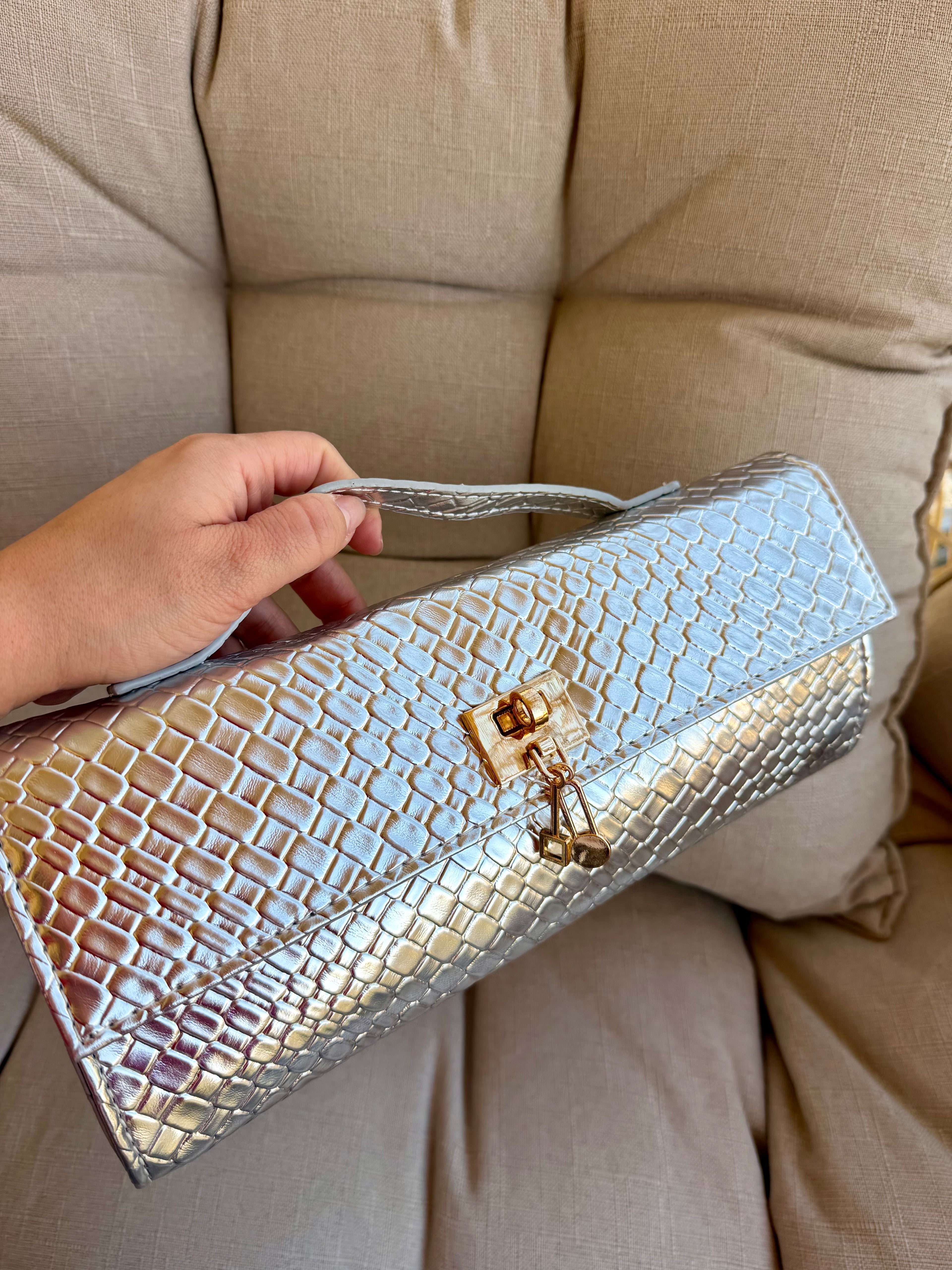 Silver Weave Clutch