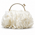 Ivory Petal Handbag with Gold Handle