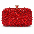 Ruby Red Jeweled Evening Clutch