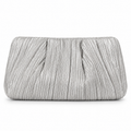 Silver Pleated Evening Clutch
