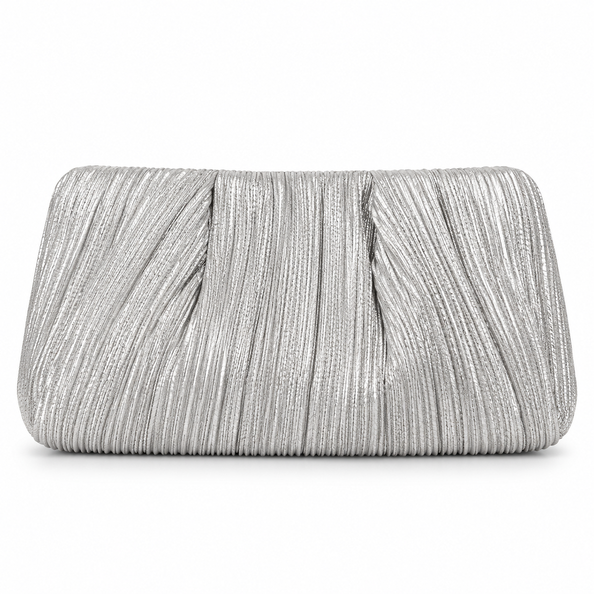 Silver Pleated Evening Clutch